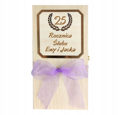 Drewniane pudełko na rocznicę ślubu z grawerem Jubileusz Złote Gody