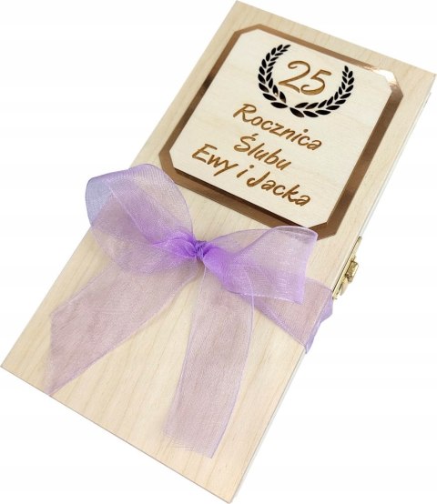 Drewniane pudełko na rocznicę ślubu z grawerem Jubileusz Złote Gody