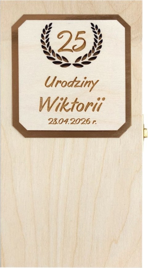 Drewniane pudełko na urodziny z grawerem Jubileusz 18 20 30 50 70 Prezent