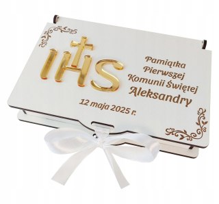 Pamiątka Pierwszej Komunii Świętej Pudełko na banknoty i biżuterię PREZENT