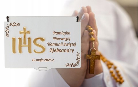 Pamiątka Pierwszej Komunii Świętej Pudełko na banknoty i biżuterię PREZENT