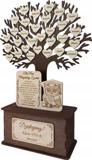 Prezent dla nauczyciela Drzewko z imionami dzieci na zakończenie roku