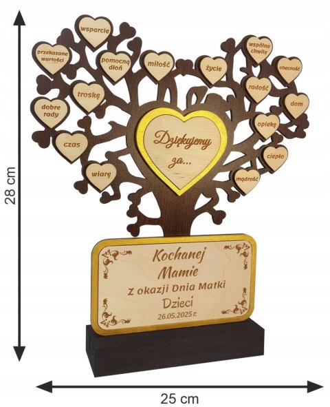 Prezent na Dzień Matki Drzewko z Grawerem Personalizowany Upominek dla Mamy