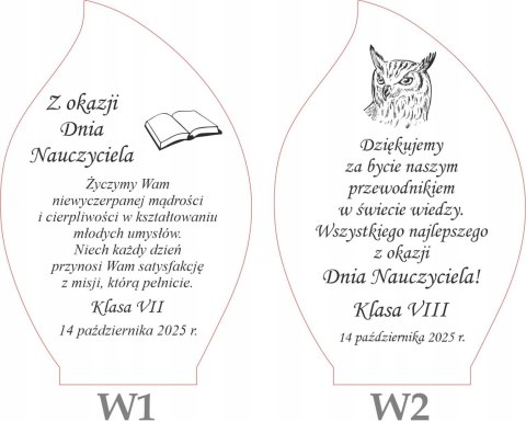 Prezent na Dzień Nauczyciela elegancka statuetka z dedykacją GRAWER