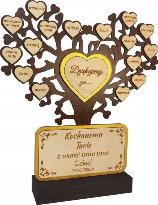 Prezent na Dzień Ojca Drzewko z Grawerem Personalizowany Upominek dla Taty