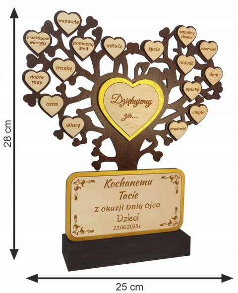 Prezent na Dzień Ojca Drzewko z Grawerem Personalizowany Upominek dla Taty