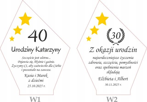 Prezent na urodziny elegancka statuetka z dedykacją w etui GRAWER 30 50 70