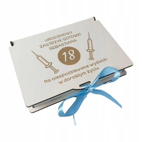 Pudełko Zastrzyk Gotówki Prezent na 18 Urodziny 20 25 30 40