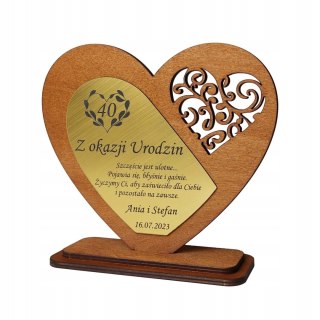 Serce PREZENT na urodziny 1-99 lat TWÓJ GRAWER