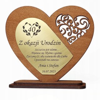 Serce PREZENT na urodziny 1-99 lat TWÓJ GRAWER