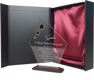 Wyjątkowy prezent upominek na Dzień Nauczyciela statuetka z etui GRAWER