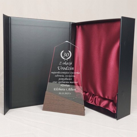 Wyjątkowy prezent urodzinowy - elegancka statuetka w pudełku 30 40 50 60 70