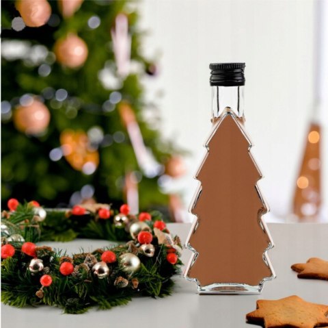 Zestaw prezentowy na święta Ozdobna Drewniana Choinka z Butelką 250 ml