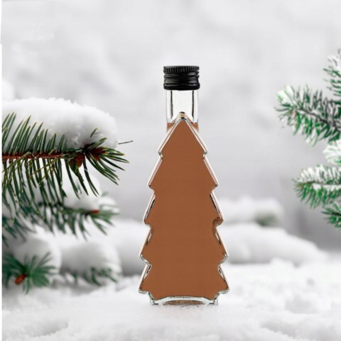 Zestaw prezentowy na święta Ozdobna Drewniana Choinka z Butelką 250 ml