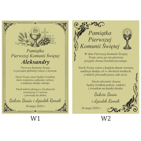 Ekskluzywny dyplom komunijny