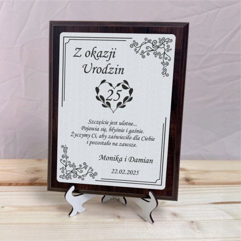 Dyplom z grawerem na urodziny Elegancki prezent pamiątka jubileusz 18 30 50