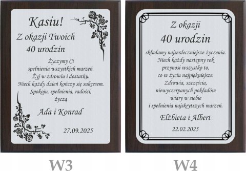 Dyplom z grawerem na urodziny Elegancki prezent pamiątka jubileusz 18 30 50