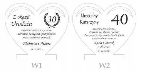 Elegancka statuetka serce z grawerem Wyjątkowy prezent na urodziny 30 50 70