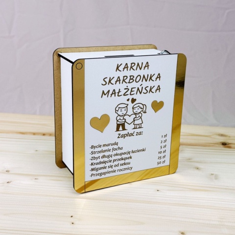 Karna Skarbonka Małżeńska Rocznica Ślubu Srebrne Gody Prezent + kłódka