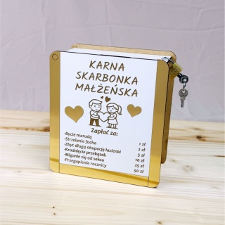 Karna Skarbonka Małżeńska Rocznica Ślubu Srebrne Gody Prezent + kłódka