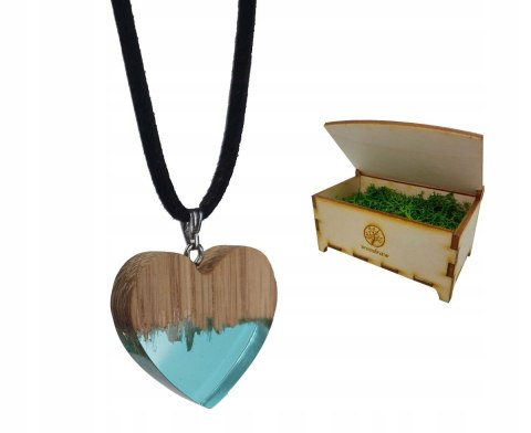 Naszyjnik z Dębu i błękitnej żywicy z Etui
