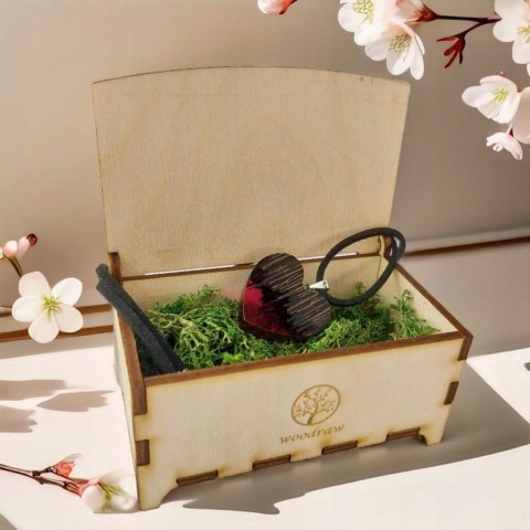 Naszyjnik Serce z drewna Wenge i żywicy