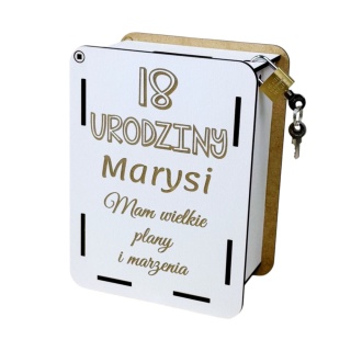 Personalizowana skarbonka na 18 urodziny z grawerem - prezent dla dziewczyny