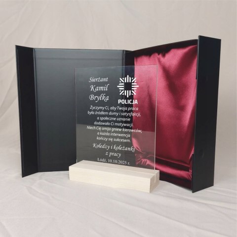 Podziękowanie dla policjanta statuetka z grawerem prezent awans Policja
