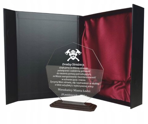 Podziękowanie dla strażaka elegancka statuetka prezent na Dzień Strażaka