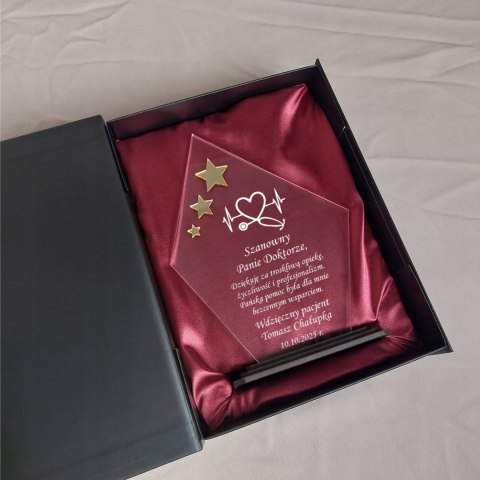 Prezent dla lekarza pielęgniarki elegancka statuetka Podziękowanie za pomoc