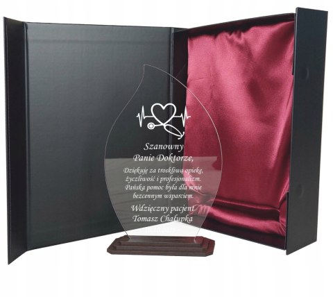 Prezent dla lekarza statuetka z dedykacją podziękowanie za troskę i opiekę