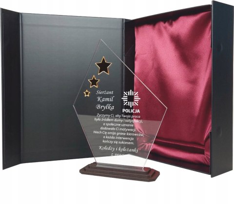 Prezent dla policjanta statuetka z dedykacją podziękowanie Policja upominek