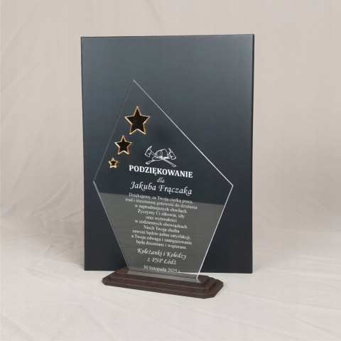 Prezent dla strażaka statuetka z dedykacją Straż Pożarna podziękowanie
