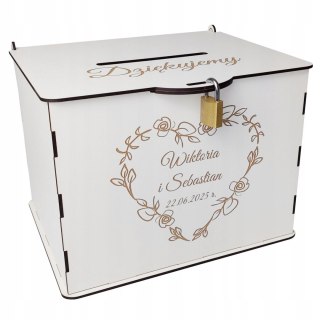 Pudełko Skrzynka na koperty ślubne z Grawerem