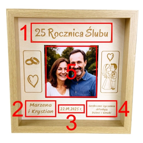 Ramka z grawerem i zdjęciem - elegancki prezent na rocznicę ślubu pamiątka