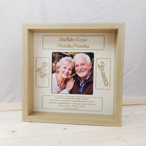 Personalizowana ramka ze zdjęciem Dzień Babci i Dziadka Prezent Upominek