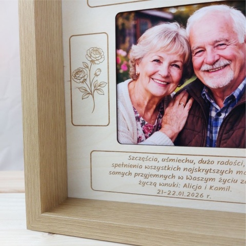 Personalizowana ramka ze zdjęciem Dzień Babci i Dziadka Prezent Upominek