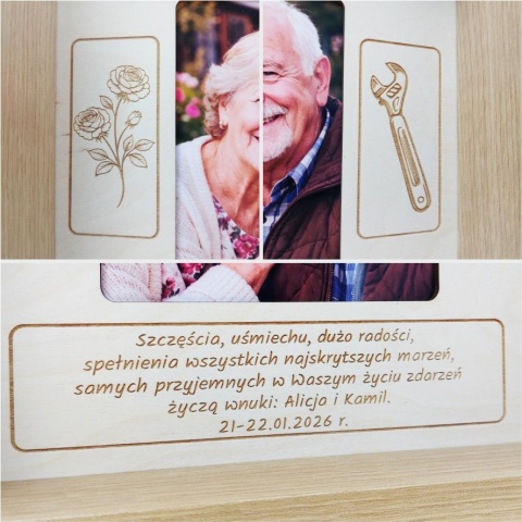 Personalizowana ramka ze zdjęciem Dzień Babci i Dziadka Prezent Upominek