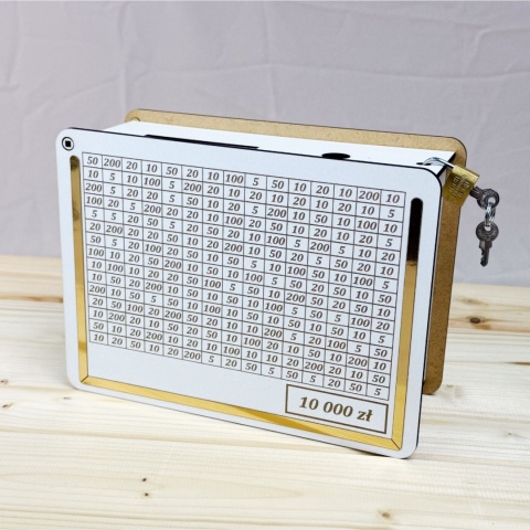 Skarbonka Wykreślana Oszczędzanie na prezent urodziny imieniny RÓŻNE KWOTY