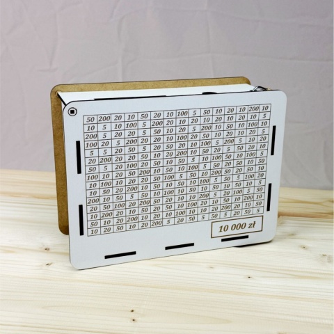 Skarbonka Wykreślana prezent na Urodziny z kłódką - Wybór kwot