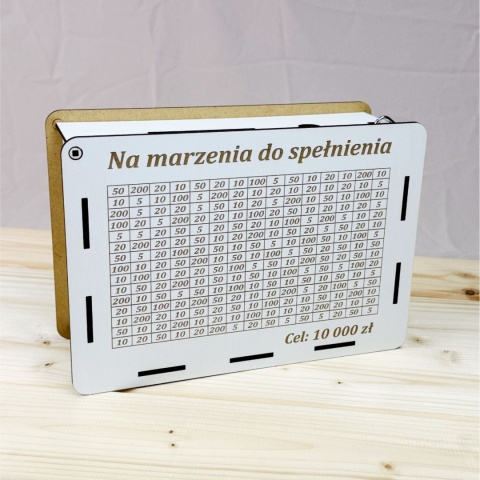 Skarbonka Wykreślana prezent na Urodziny z kłódką i grawerem