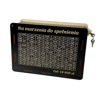 Skarbonka Wykreślana z grawerem - zamykana na kluczyk prezent personalizowany