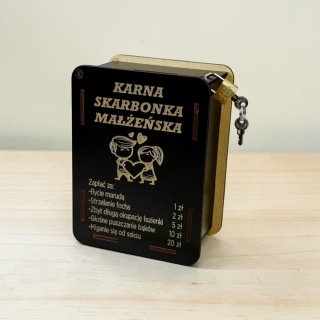 Skarbonka karna dla par z grawerem - zabawny prezent dla małżeństwa
