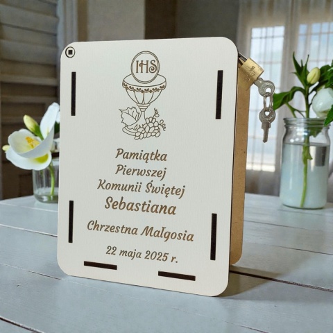 Personalizowana skarbonka na komunię z imieniem