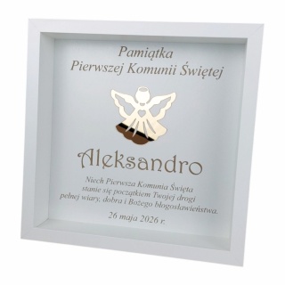 Ramka komunijna z grawerem - personalizowany prezent na Komunię