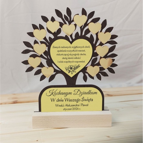 Statuetka Dzień Babci i Dziadka Drzewko Prezent z grawerem