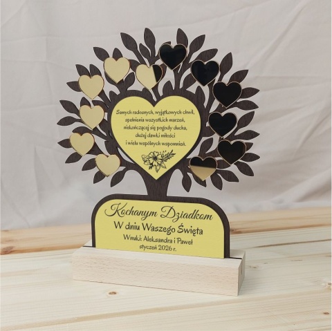 Statuetka Dzień Babci i Dziadka Drzewko Prezent z grawerem
