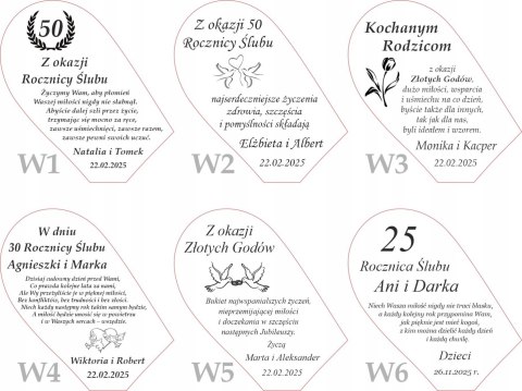 Statuetka na Rocznicę Ślubu - Serce z Grawerem Prezent Personalizowany