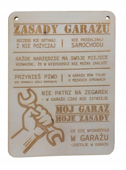 TABLICZKA ZASADY GARAŻU GRAWER PREZENT DLA DZIADKA