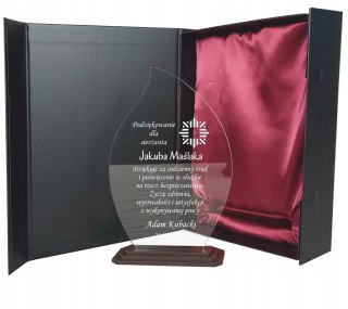 Upominek dla funkcjonariusza Policji elegancka statuetka dedykacja Policja